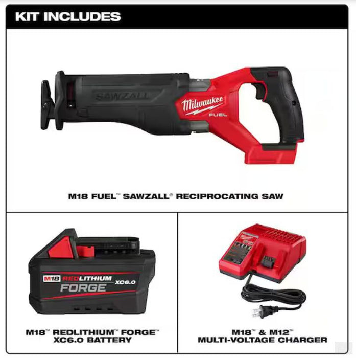 MILWAUKEE M18 FUEL SAWZALL WITH FORGE XC6.0 BATTERY (2821-21F)