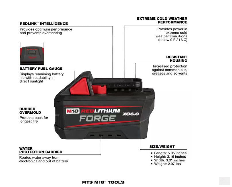 MILWAUKEE M18 FUEL SAWZALL WITH FORGE XC6.0 BATTERY (2821-21F)