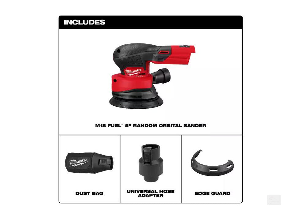 Milwaukee M18 Lithium-Ion Brushless Cordless FUEL 5 in. Random Orbit Sander (Tool-Only) {2837-20}