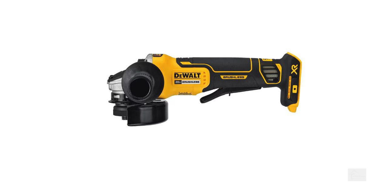 DEWALT 20V MAX XR Lithium-Ion Cordless Brushless 4-1/2-inch Paddle Switch Small Angle Grinder with Kickback Brake (Tool-Only) {DCG413B}