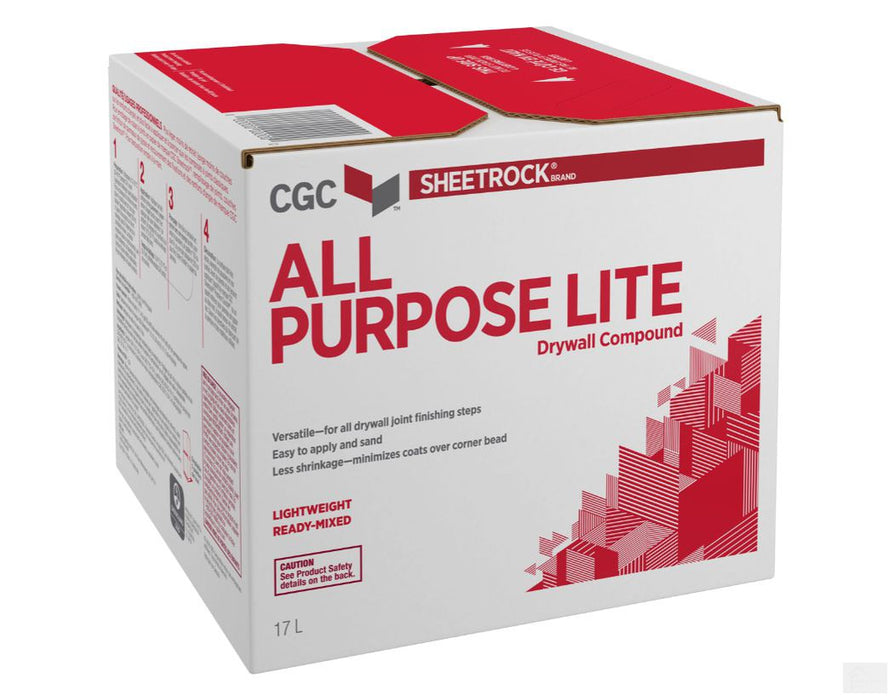 CGC Sheetrock All Purpose-Lite Drywall Compound, Ready-Mixed, 17 L Carton (CGCRM)