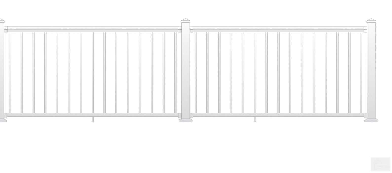 Nuvo Iron 8' Aluminum Deck Railing Kit (White) [WHSARK836D]