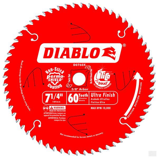 Diablo - 7-1/4 IN. X 60 TOOTH ULTRA FINISH SAW BLADE D0760