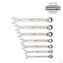Milwaukee SAE Combination Ratcheting Wrench Mechanics Tool Set (7-Piece) 48-22-9406