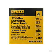 DEWALT Yellow 0.22-Caliber Short Single Low Velocity Power Load Shots (100-Pack) 50506-PWR