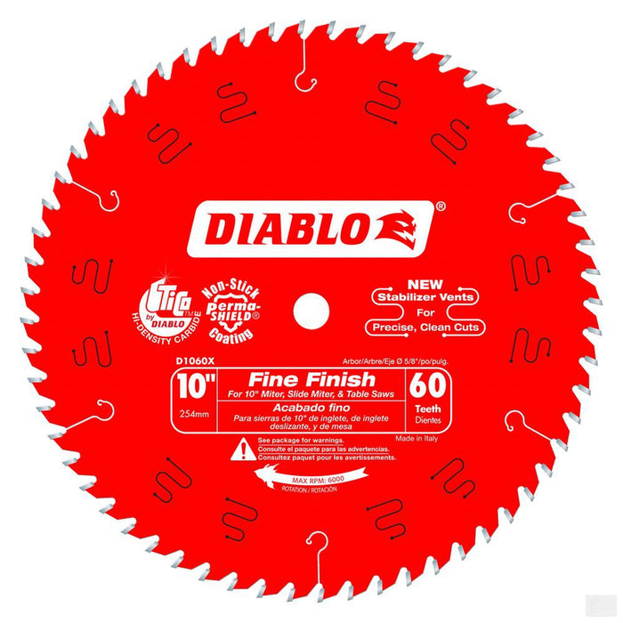 DIABLO 10 in. x 60 Tooth Fine Finish Saw Blade [D1060X]