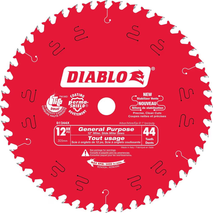 DIABLO 12 in. x 44 Tooth General Purpose Wood Saw Blade