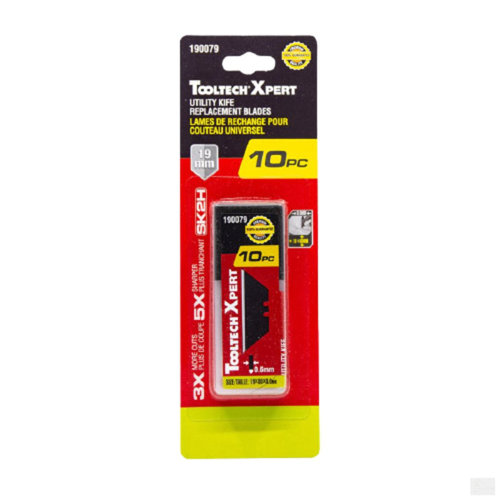 TOOLTECH UTILITY BLADE 61MM X 19MM WITH PLASTIC BOX 10/PKG