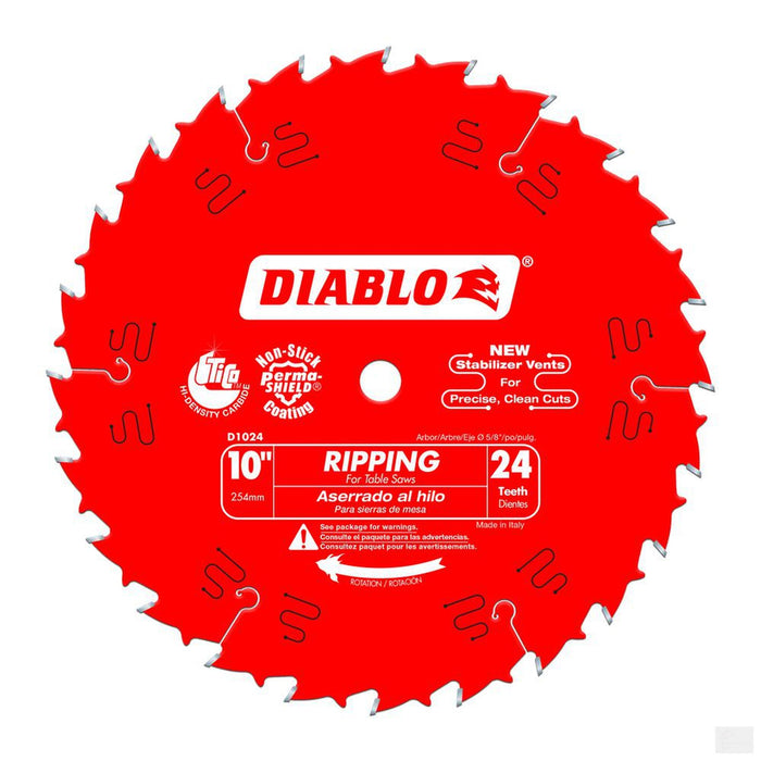 DIABLO 10 in. x 24 Tooth Ripping Saw Blade [D1024X]