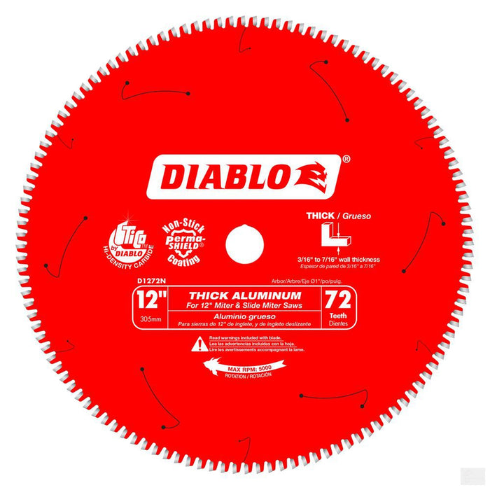DIABLO 12 in. x 72 Tooth Thick Aluminum Cutting Saw Blade [D1272N]