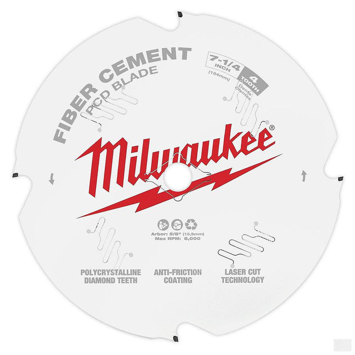 MILWAUKEE 7-1/4 in. PCD/Fiber Cement Circular Saw Blade [48-40-7000]