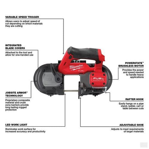 MILWAUKEE M12 FUEL Compact Band Saw - Tool Only [2529-20]