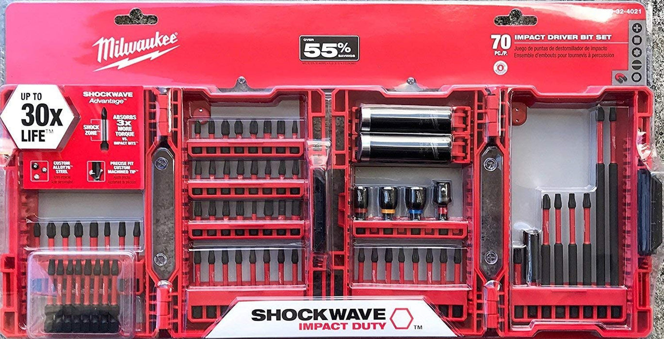 145-Pc) Milwaukee SHOCKWAVE Impact-Duty Alloy Steel Drill Screw Driver Bit  Set