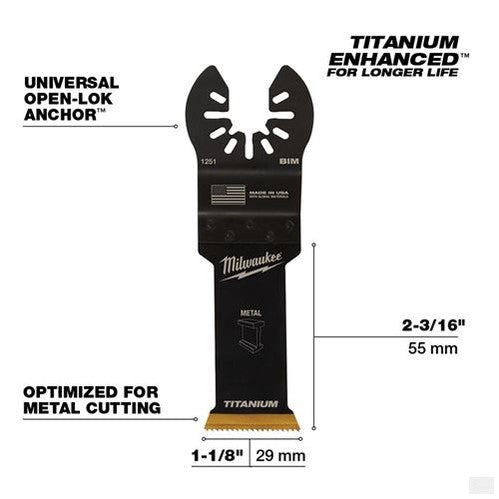 MILWAUKEE OPEN-LOK 1-1/8 in Titanium Enhanced Bi-Metal Metal Blade 1 Pk [49-25-1251]