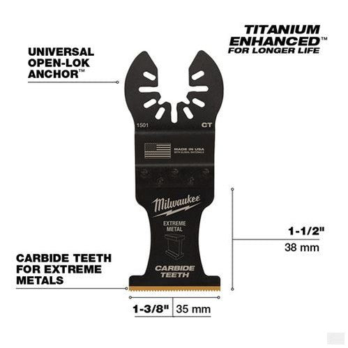 MILWAUKEE OPEN-LOK 1-3/8 in Titanium Enhanced Carbide Teeth Metal Blade 1 Pk [49-25-1501]