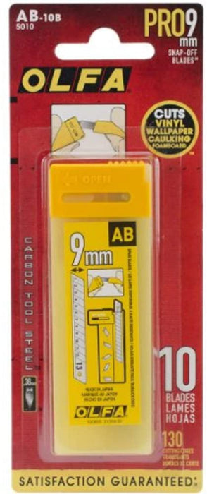 OLFA 5010 AB-10B 9mm Snap-Off Silver Blade, 10-Pack [5010]