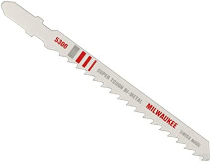 MILWAUKEE 4-Inch Bi-Metal Jig Saw Blades, 6 Teeth per Inch, 5 Pack [48-42-5300]