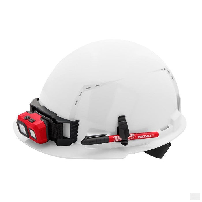MILWAUKEE White Front Brim Vented Hard Hat with 4pt Ratcheting Suspension Type 1 Class C [48-73-1200]