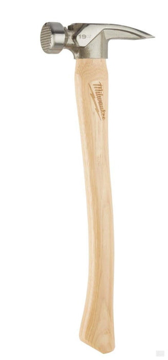 MILWAUKEE 19oz Milled Face Hickory Wood Framing Hammer [48-22-9419]