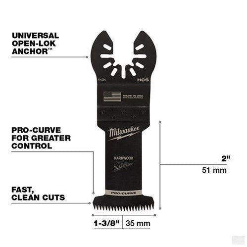 MILWAUKEE OPEN-LOK 1-3/8 in Hcs Japanese Tooth Pro-Curve Hardwood Blade 1 Pk [49-25-1131]