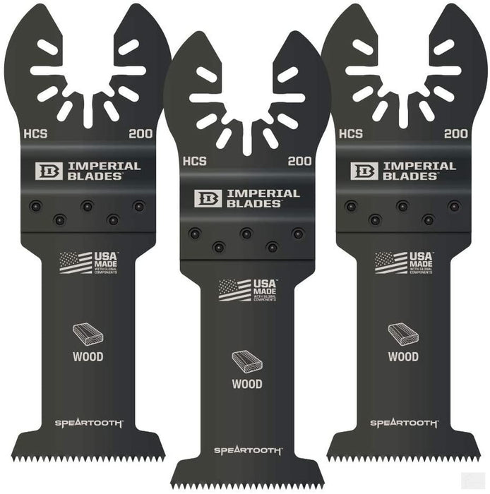 Imperial Blades One Fit 1-3/8in Speartooth Fast Cut Wood Blade, 3PC [IBOA200-3]