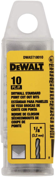 DEWALT 1/8in Drywall Standard Cut Out Bit 10 Pack [DWAST18010]