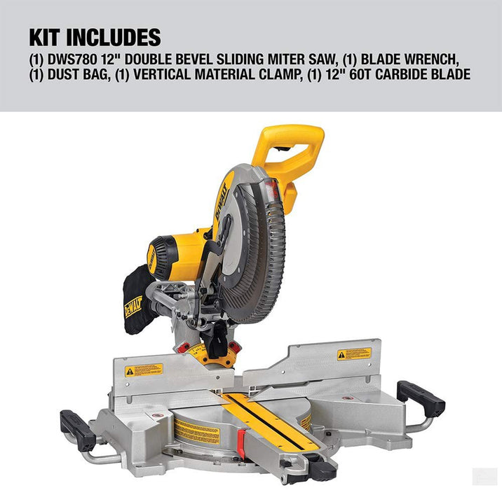 DEWALT 15 Amp Corded 12-inch Double Bevel Sliding Compound Miter Saw with Stand [DWS780]