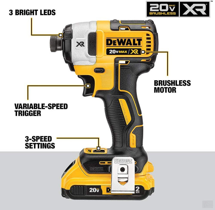 DEWALT 20V MAX* Brushless Cordless 2-Tool Kit Including Hammer Drill/Driver with Flexvolt Advantage™ [DCK2100D1T1]