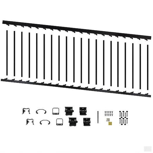 Nuvo Iron 8' Aluminum Stair Railing Kit (Black) C2 [BLSARK836S]