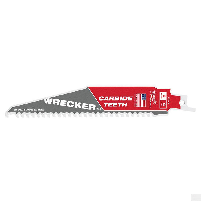 MILWAUKEE 6" 6 TPI THE WRECKER™ with Carbide Teeth SAWZALL® Blade 1PK [48-00-5241]