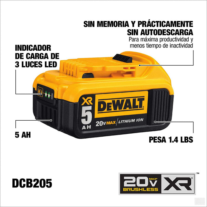 DEWALT 20V MAX* XR® 5Ah Battery [DCB205]