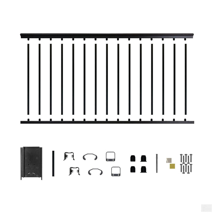 Nuvo Iron 8' Aluminum Deck Railing Kit (Black) [BLSARK836D]