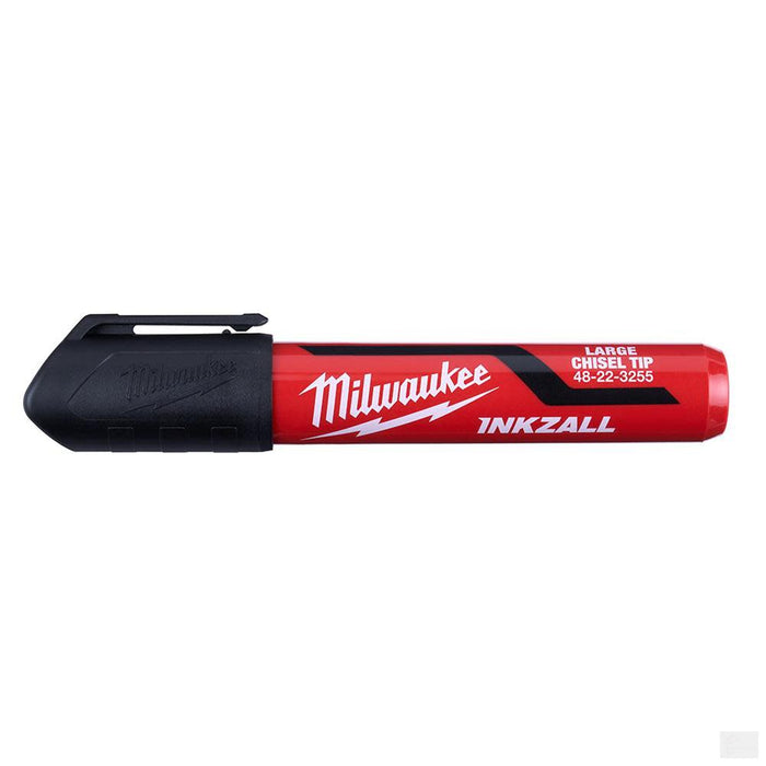 MILWAUKEE INKZALL™ 3PC Large Chisel Tip Black Marker [48-22-3250]