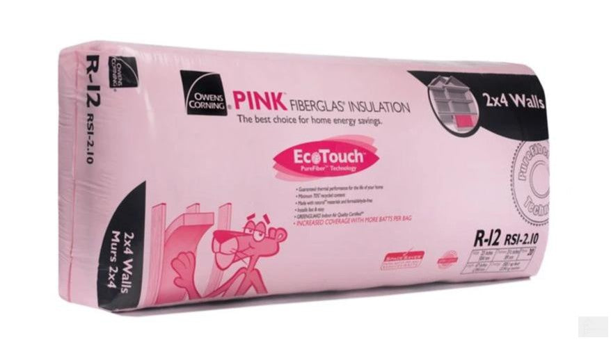 OC EcoTouch Pink Fiberglass Insulation R-12 23" x 47" x 3.5"; 150 sq.ft