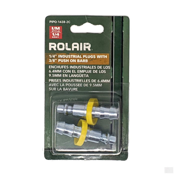 ROLAIR 1/4'' Industrial Plugs with 3/8'' Push on Barb