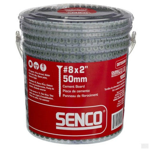 SENCO Collated Cement Board Screws - Strip - #8 x 2" - 1000/Box [08T200W]