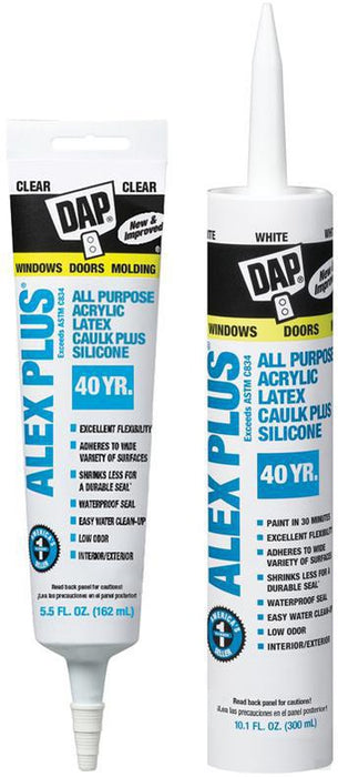 Alex Plus. White Acrylic Latex Caulk Plus Silicone-pack of 4