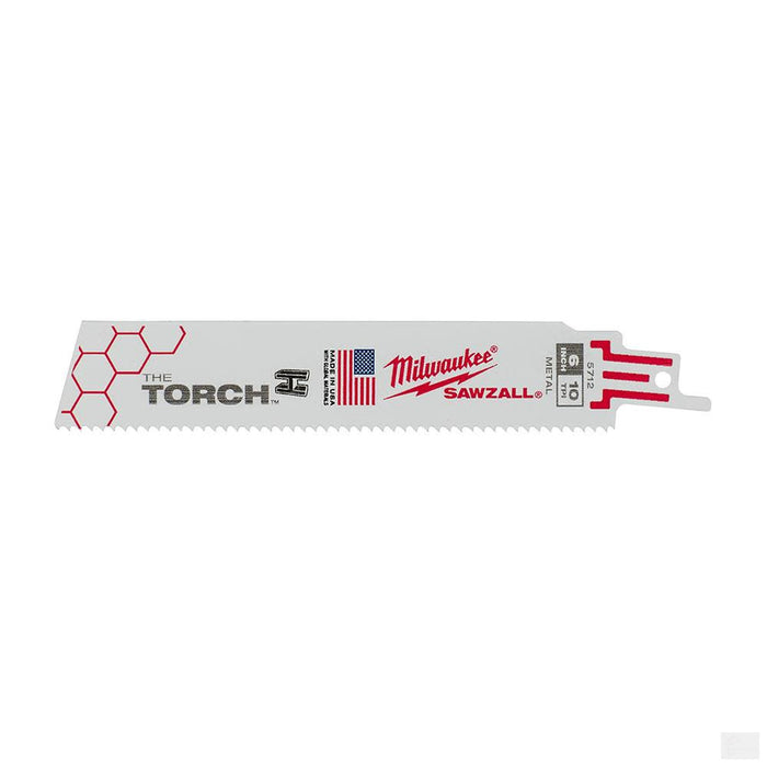 MILWAUKEE 6 in. 10 TPI THE TORCH SAWZALL Blades - 5 Pack [48-00-5712]