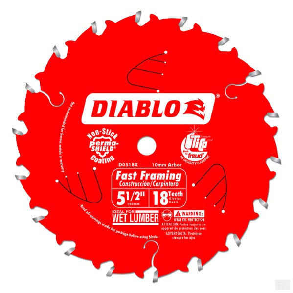 Diablo - 5-1/2 IN. X 18 TOOTH FAST FRAMING TRIM SAW BLADE D0518X