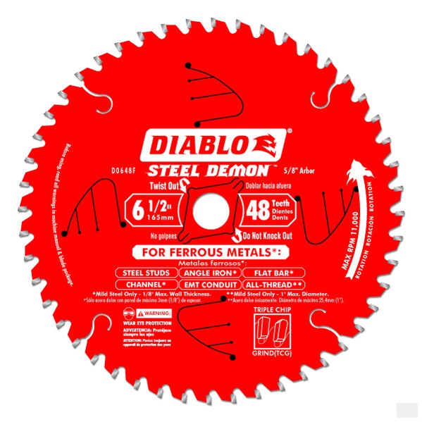 Diablo - 6-1/2 IN. X 48 TOOTH STEEL DEMON METAL CUTTING SAW BLADE D0648F