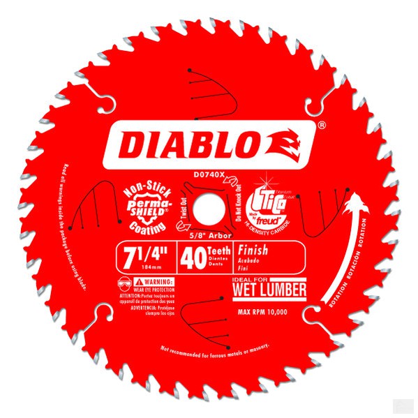 Diablo - 7-1/4 IN. X 40 TOOTH FINISH SAW BLADE D0740A