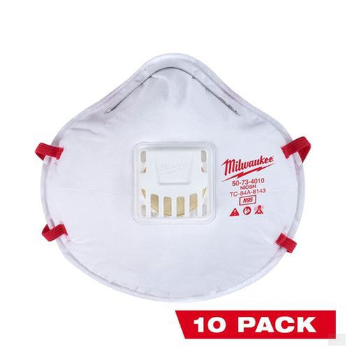 MILWAUKEE 10pk N95 Valved Respirator [48-73-4014]