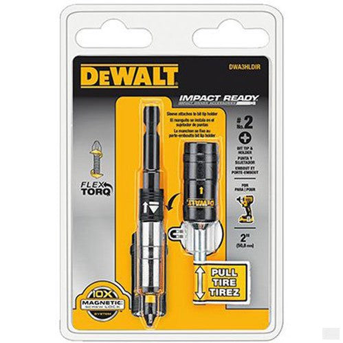 DEWALT 3-Inch Impact Ready Bit Tip Holders with Screwlock Sleeve DWA3HLDIR