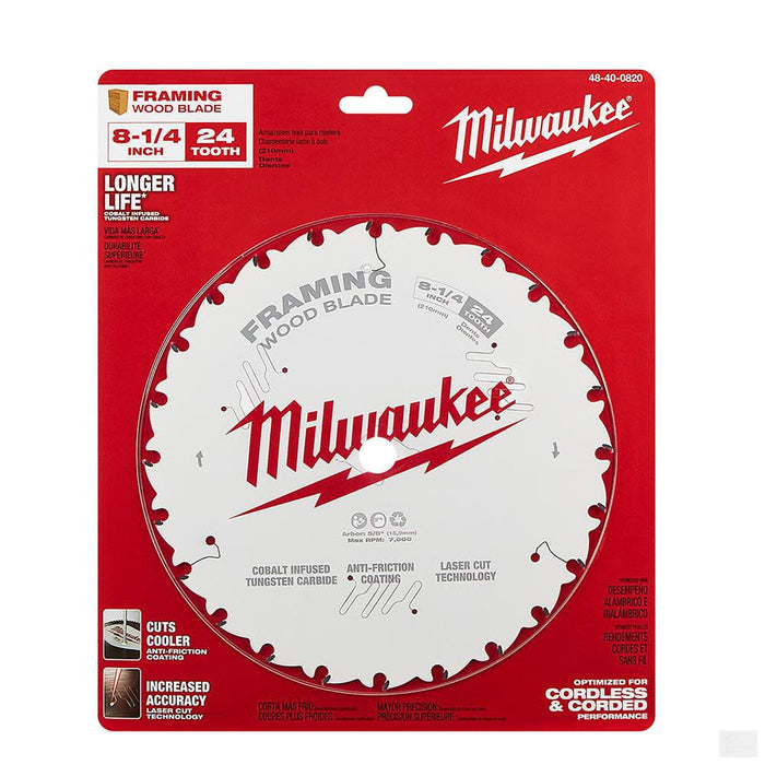 MILWAUKEE 8-1/4 in. 24T Framing Circular Saw Blade [48-40-0820]