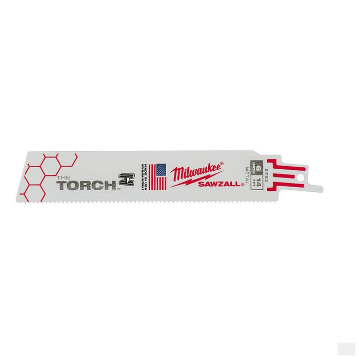 MILWAUKEE 6 in. 14 TPI THE TORCH SAWZALL Blades - 5 Pack [48-00-5782]