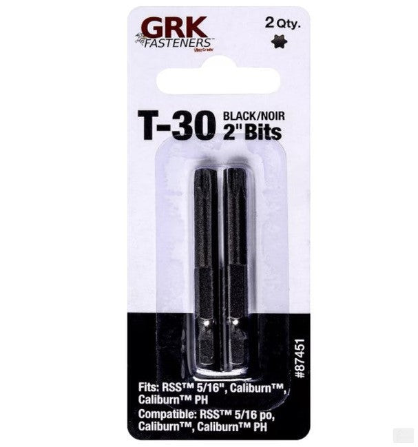 GRK T-30 Star Drive Bit 2 Inch - 2pcs [87451]