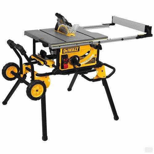DEWALT 10" JOBSITE TABLE SAW 32 - 1/2" (82.5CM) RIP CAPACITY AND A ROLLING STAND [DWE7491RS]