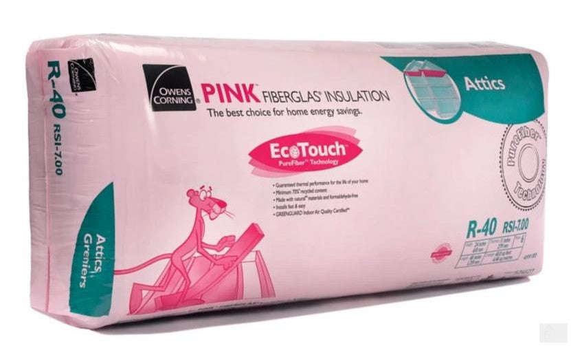 OC EcoTouch Pink Fiberglass Insulation R-40 24