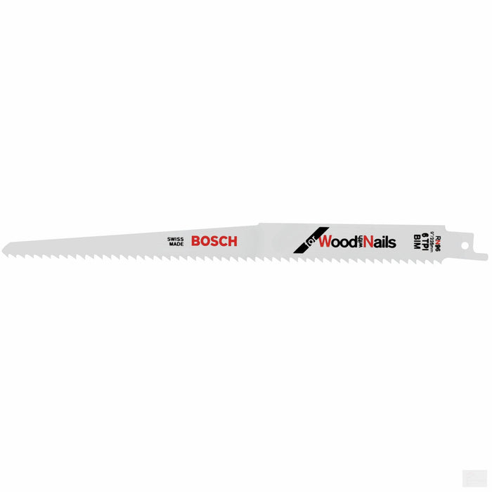 BOSCH 9" 6 TPI Wood with Nails Reciprocating Saw Blade [RN96]